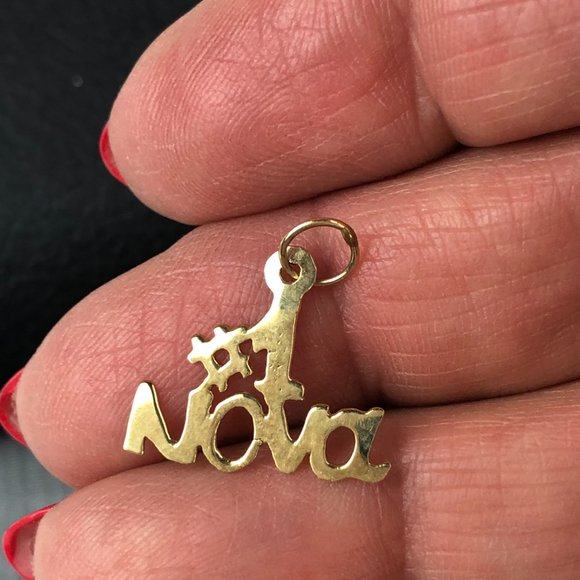 NEW - 14KT Vintage (80's)Gold #1Nova (Godmother in Greek) Charm/Pendant Glamcore - Picture 3 of 6